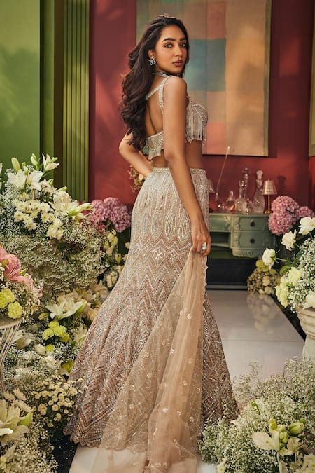 Isa By Dolly Wahal Zara Crystal Work Lehenga Set 