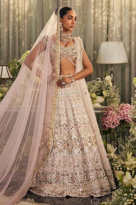 Isa By Dolly Wahal Esme Crystal Embroidered Bridal Lehenga Set 