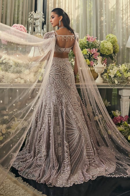 Isa By Dolly Wahal Floral Embroidered Lehenga & Blouse Set 