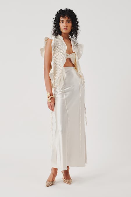 Aroka Ivory Bandeau Neck Mystery Top 