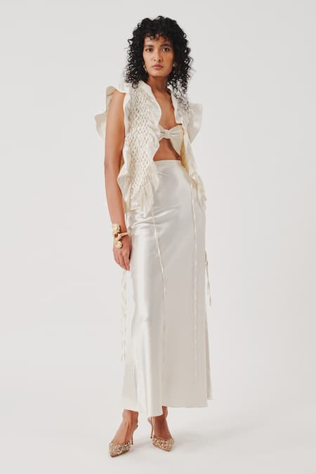 Aroka Ivory Phoenix Mashru Bib 