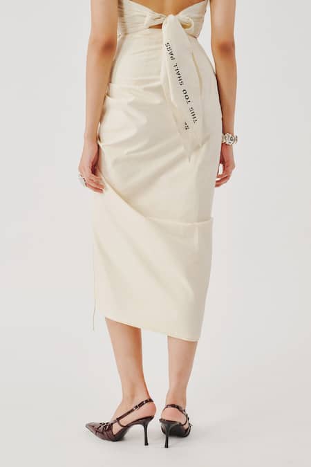 Buy_Aroka_Off White Poplin Serenity Skirt _Online_at_Aza_Fashions
