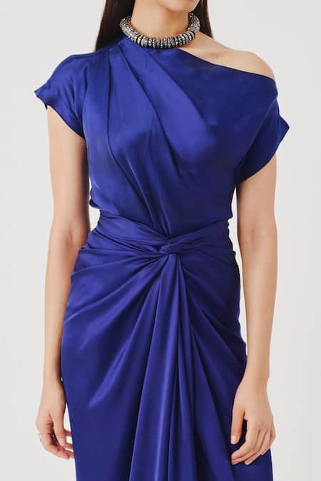 Buy_Aroka_Blue Modal, Satin Honey Multiway Skirt _Online_at_Aza_Fashions