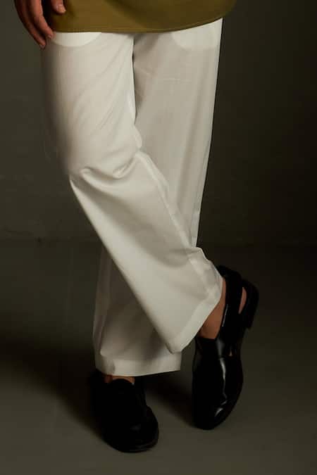 Buy Charkhee Olive Green Chanderi, Voile, Poplin Embroidery Mul Kurta With Pant Online at Aza Fashions Buy_Charkhee_Olive Green Chanderi, Voile, Poplin Embroidery Mul Kurta With Pant _Online_at_Aza_Fashions