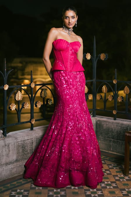 Mishru Sienna Embroidered Corset With Skirt 