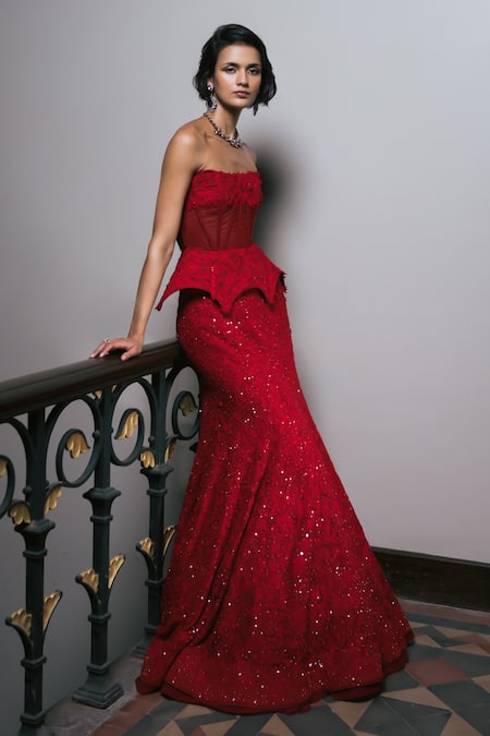 Mishru Freya Embroidered Corset With Skirt 