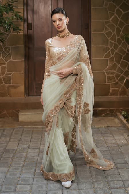 Mishru Odette Embroidered Saree & Cape Set 