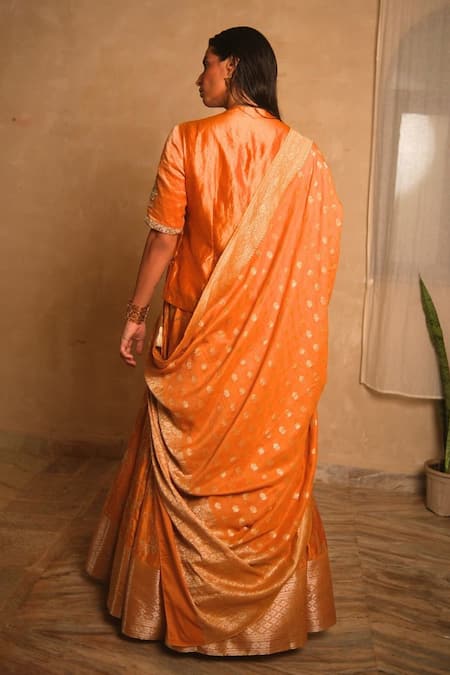 Myoho Brocade Pattern Lehenga Set 