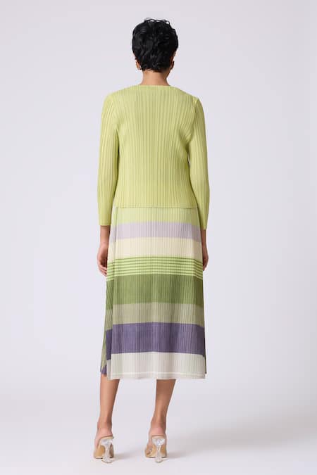 Scarlet Sage Kasey Stripe Pattern Dress With Cardigan 