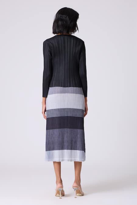 Scarlet Sage Kasey Stripe Pattern Dress With Cardigan 