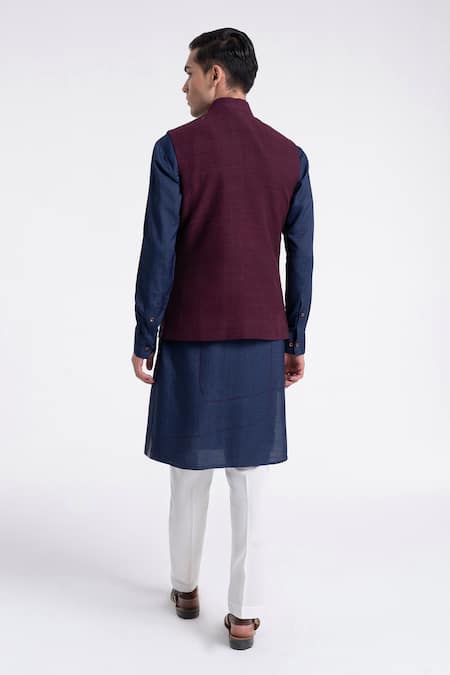 Dhruv Vaish Geometric Lace Jawahar Jacket Set 