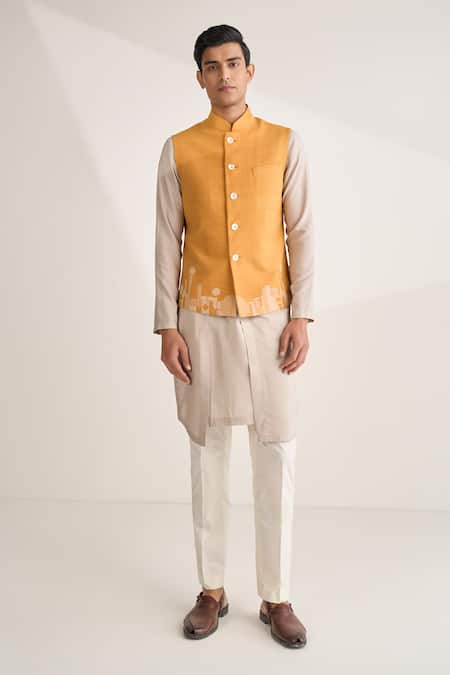 Dhruv Vaish Thread Embroidered Jawahar Jacket Set 