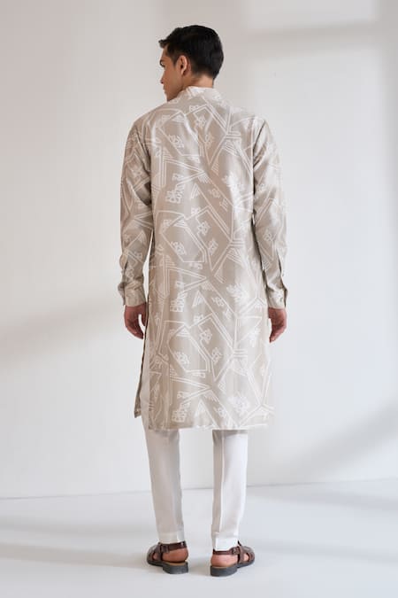 Dhruv Vaish Embroidered & Printed Kurta Set 