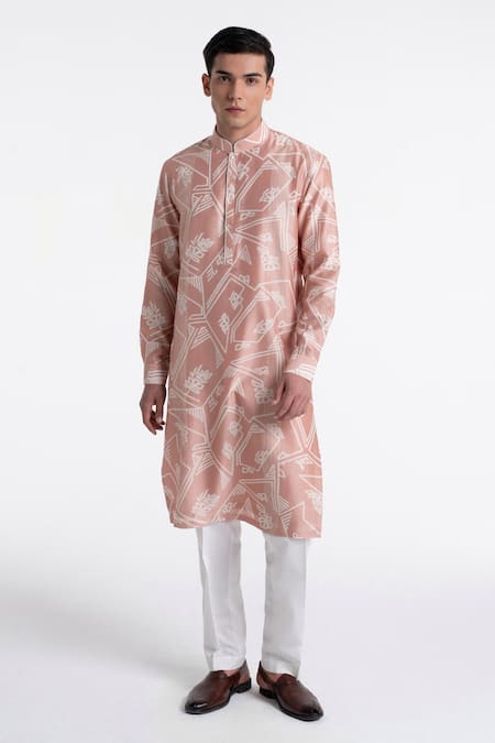 Dhruv Vaish Printed & Embroidered Kurta Set 
