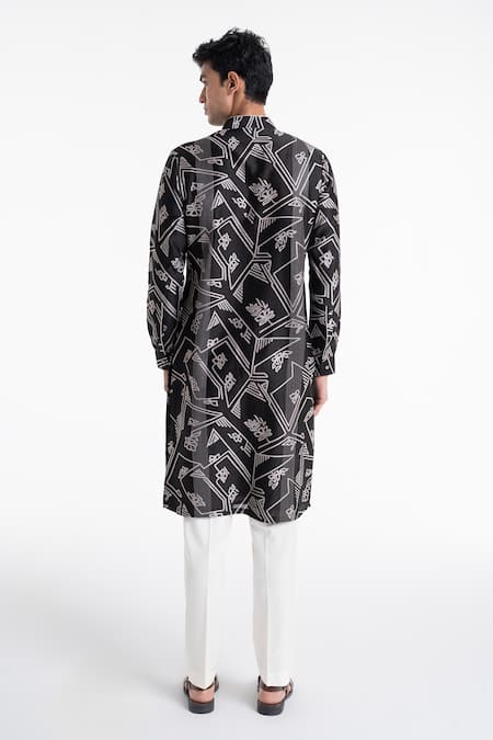 Dhruv Vaish Printed & Embroidered Kurta Set 