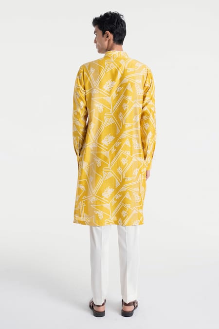 Dhruv Vaish Thread Work & Printed Kurta Set 