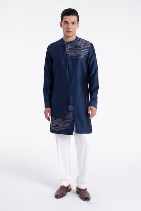 Dhruv Vaish Zari Work Layered Kurta Set 