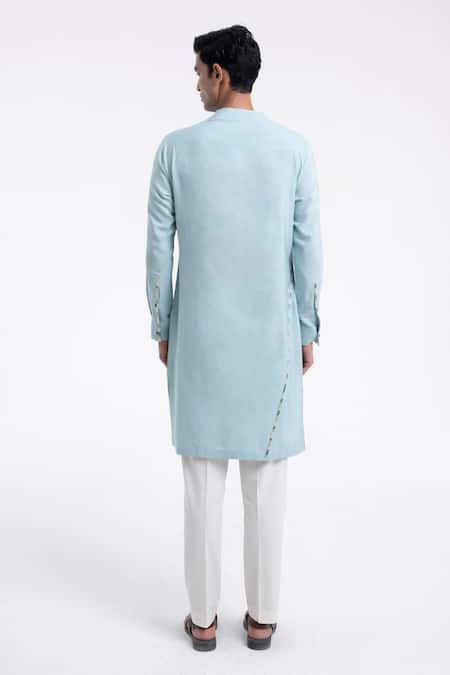 Dhruv Vaish Thread Embroidered Cotton Silk Kurta Set 