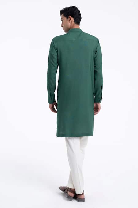 Dhruv Vaish Embroidered Cotton Silk Kurta Set 