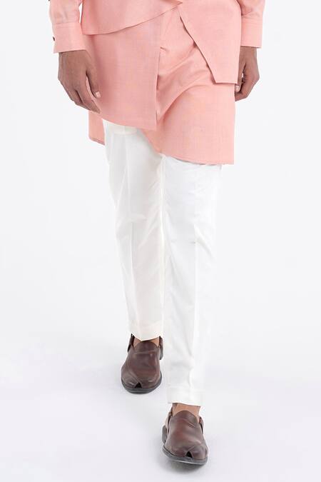 Buy_Dhruv Vaish_Pink Cotton, Silk Layered Drape Kurta Set _Online_at_Aza_Fashions