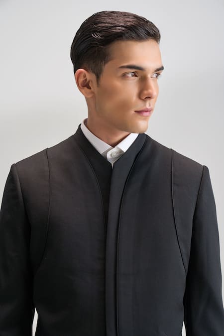 Buy Dhruv Vaish Black Contemporary Bandhgala Suit Online at Aza Fashions Buy_Dhruv Vaish_Black Contemporary Bandhgala Suit _Online_at_Aza_Fashions