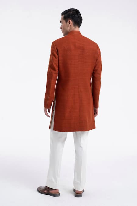 Dhruv Vaish Thread Detail Panel Sherwani Set 