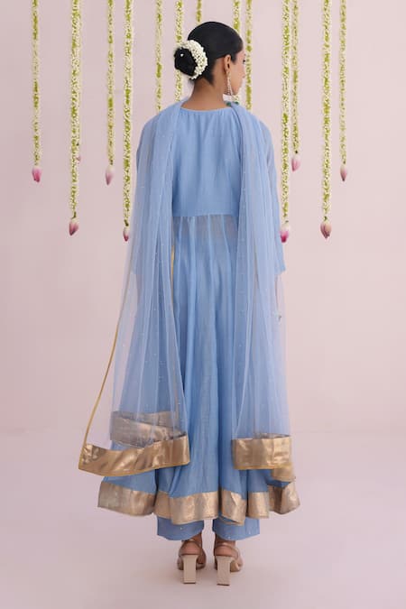 Myaara Chanderi Angarkha Pant Set 