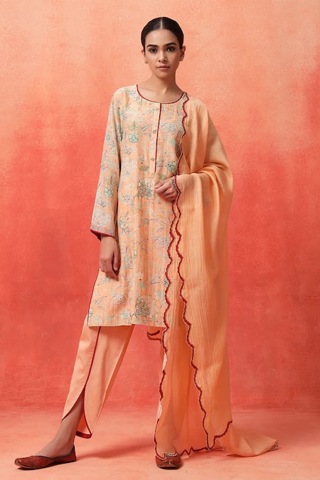 Shetab Kazmi Blossom Print Kurta Tulip Pant Set 