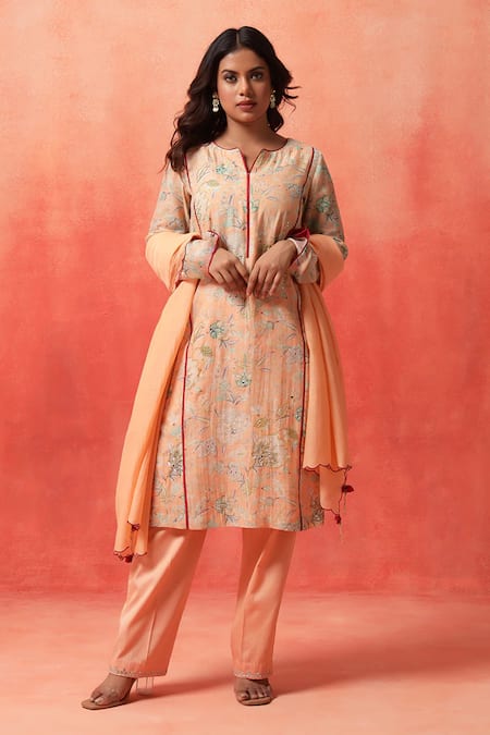Shetab Kazmi Floret Print Kurta Pant Set 