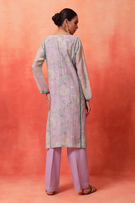 Shetab Kazmi Floral Print Kurta Pant Set 