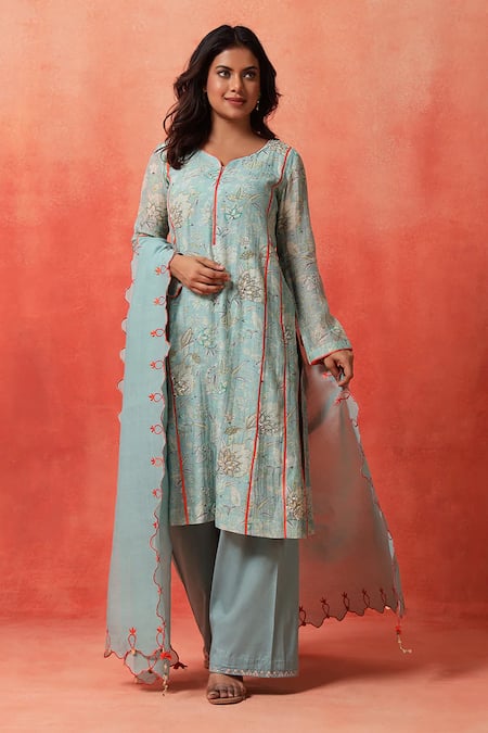 Shetab Kazmi Hand Embroidered Kurta Pant Set 