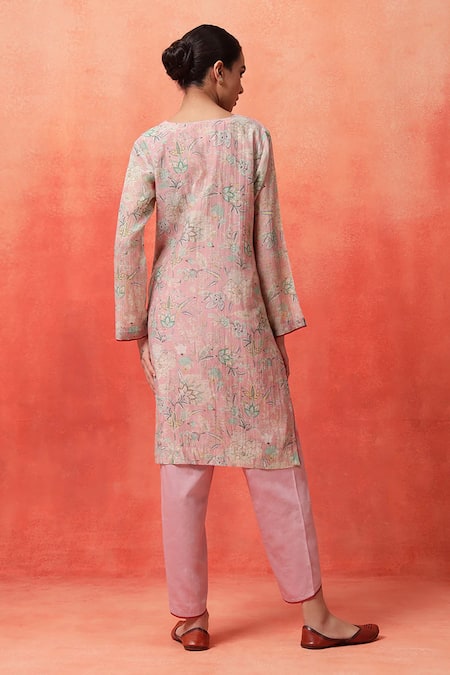 Shetab Kazmi Floral Print Kurta Tulip Pant Set 
