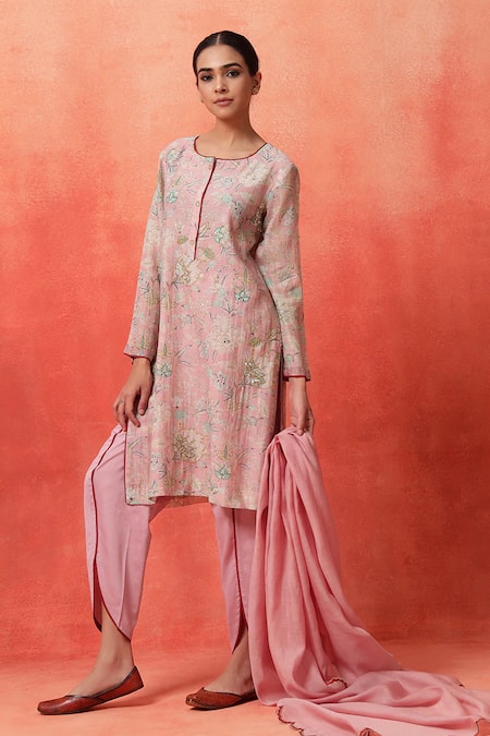 Shetab Kazmi Floral Print Kurta Tulip Pant Set 