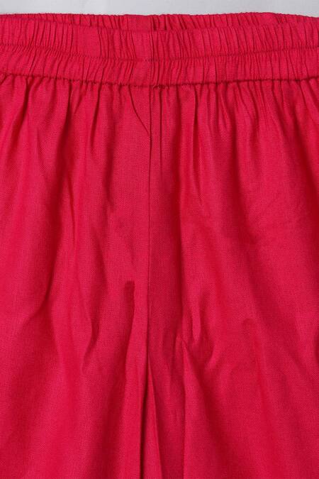 Shop_Petite Pomme_Pink Rayon Lace, Metallic Thread Embroidered Kurta With Pant _Online_at_Aza_Fashions