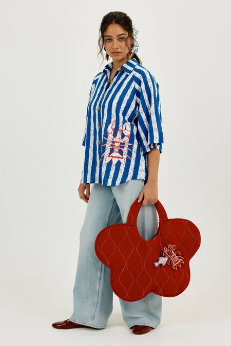 Buy_Jodi_Green Cotton Embroidery, Applique Emi Wide-legged Trouser _Online_at_Aza_Fashions