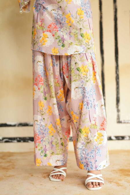 Buy Rainas Lavender Organza, Cambric Lace, Kutch Whispers Printed Kurta Salwar Set Buy_Rainas_Lavender Organza, Cambric Lace, Kutch Whispers Printed Kurta Salwar Set