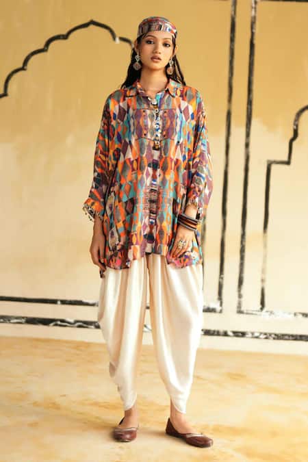 Rainas Rann Serenity Top & Dhoti Pant Set 