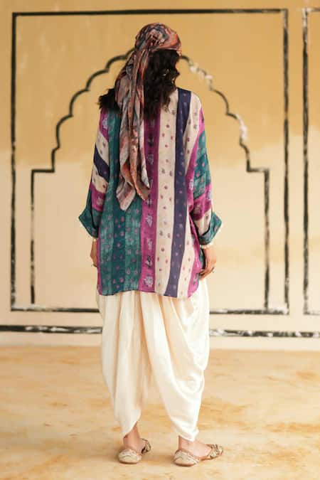 Rainas Pokhran Blush Printed Top & Dhoti Pant Set 