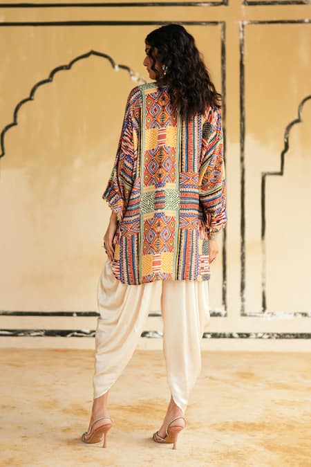 Rainas Jodhpur Sands Printed Top & Dhoti Pant Set 