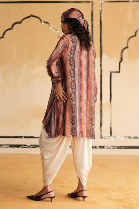 Rainas Indigo Oasis Top & Dhoti Pant Set 