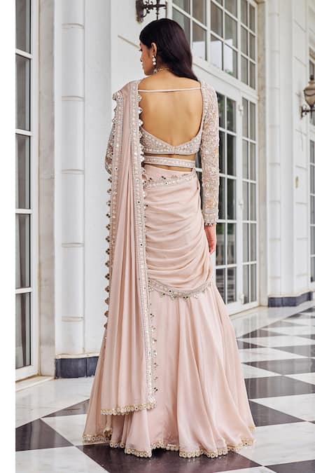 Nidhika Shekhar Umang Embroidered Pre-Draped Saree With Blouse