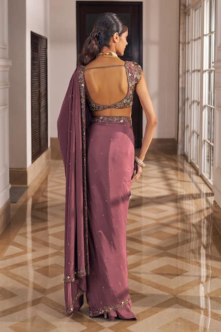 Nidhika Shekhar Bahaar Pre-Draped Saree With Embroidered Blouse 