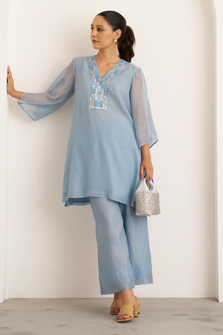 Vaaya Mul Chanderi Kurta With Pant 