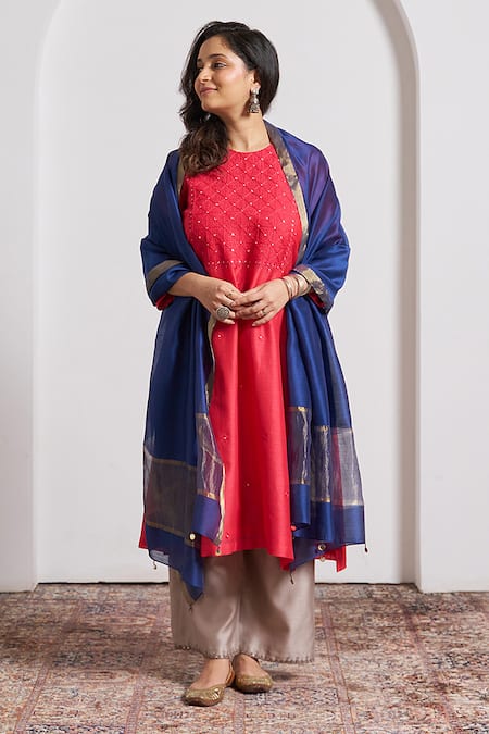 Vaaya Handwoven Silk Chanderi Dupatta 