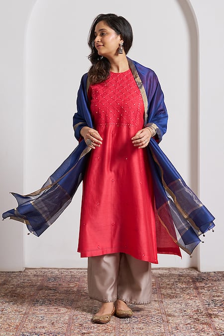 Vaaya Handwoven Silk Chanderi Dupatta 