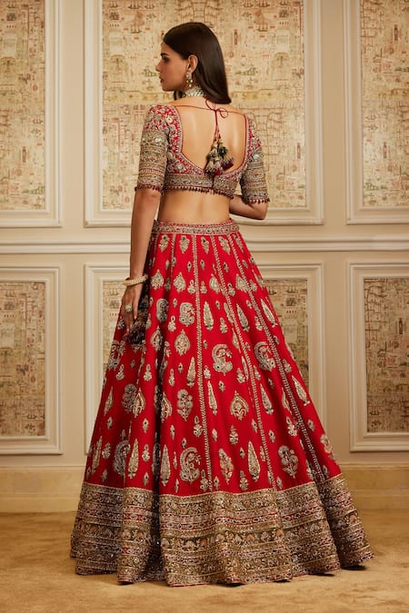Roqa Naima Red Embroidered Bridal Lehenga Set 