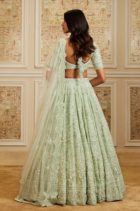 Roqa Tajira Sea Green Embroidered Bridal Lehenga Set 