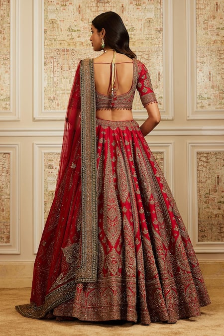 Roqa Safira Red Embroidered Bridal Lehenga Set 