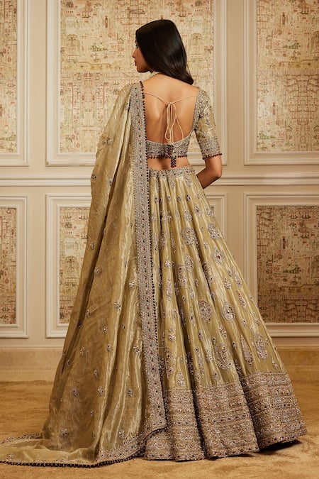 Roqa Firdous Gold Embroidered Bridal Lehenga Set 