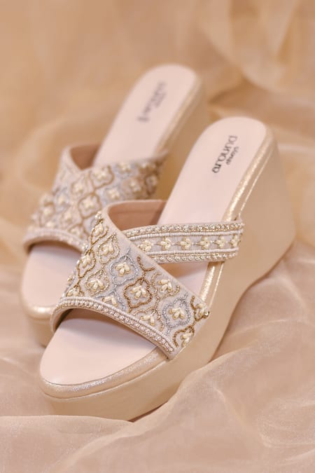 Around Always Falak Geometric Jaali Threadwork Platform Wedges 